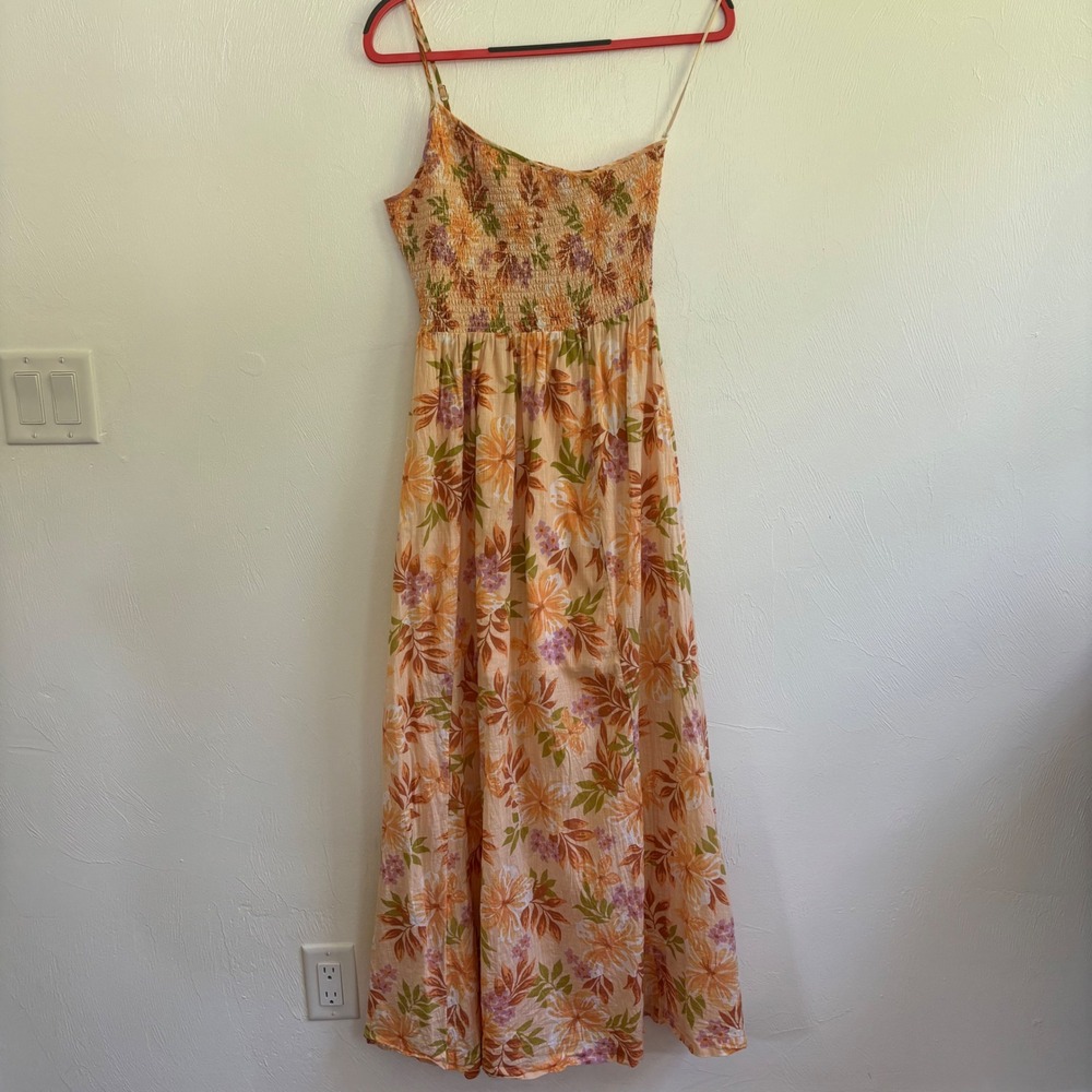 Billabong Women's Warmer Days One Shoulder Smocked Maxi Dress‎ Sundress Medium